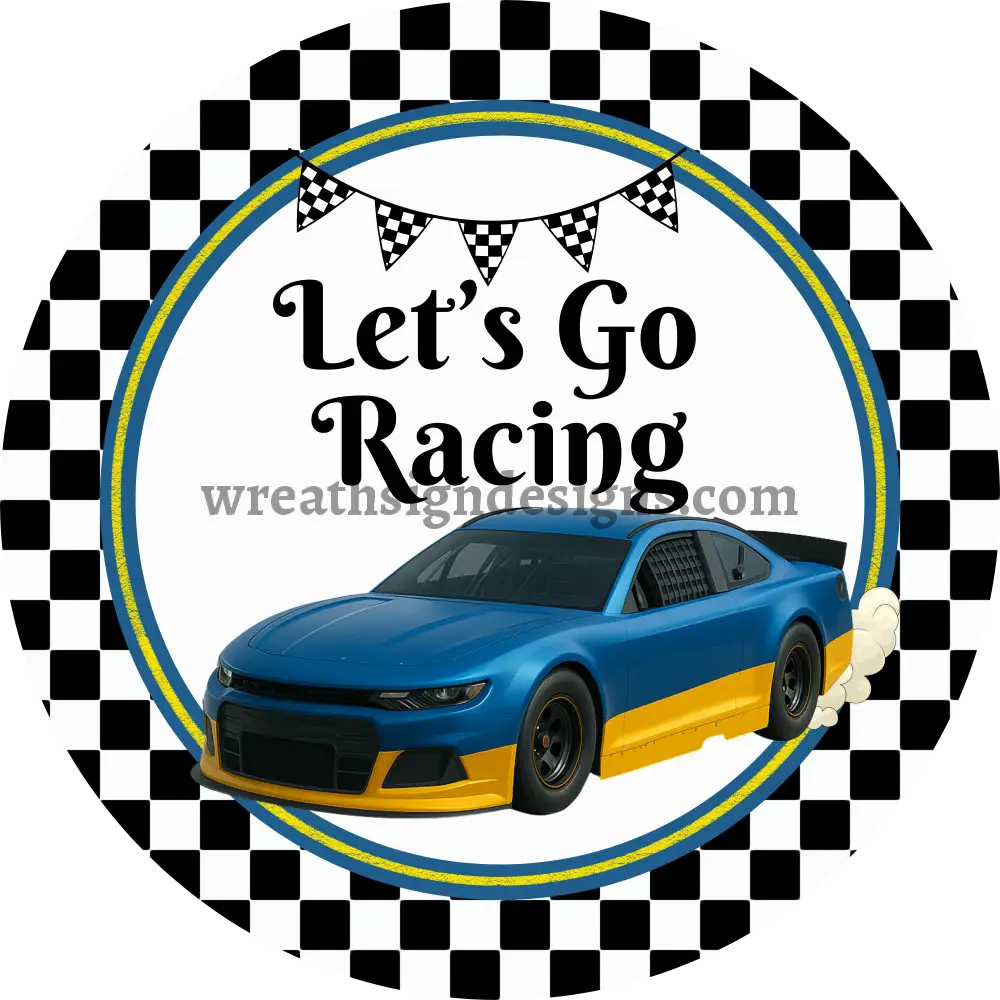 8’’ Custom -Cassandra-Race Car Wreath Sign