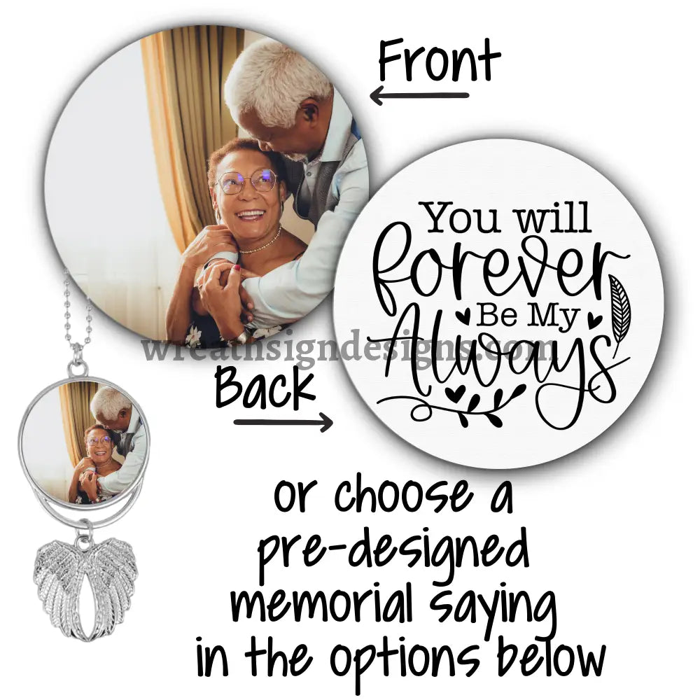 Angel Wings Memorial Charm with chain- Remembrance Keepsake