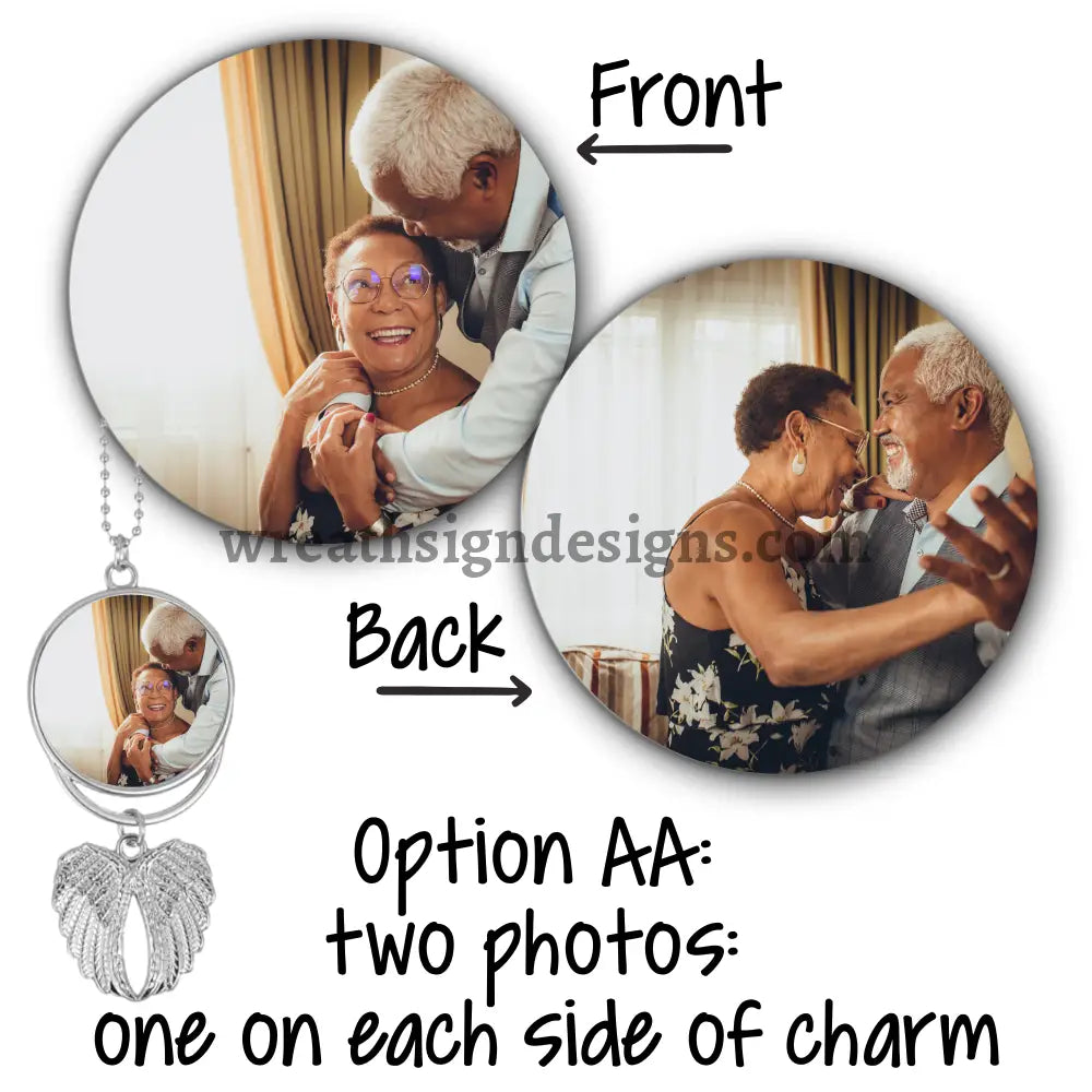 Angel Wings Memorial Charm with chain- Remembrance Keepsake