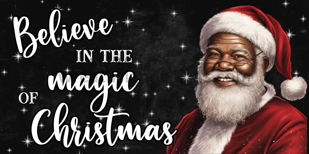 Believe In The Magic Of Christmas Metal Wreath Sign- 6X12