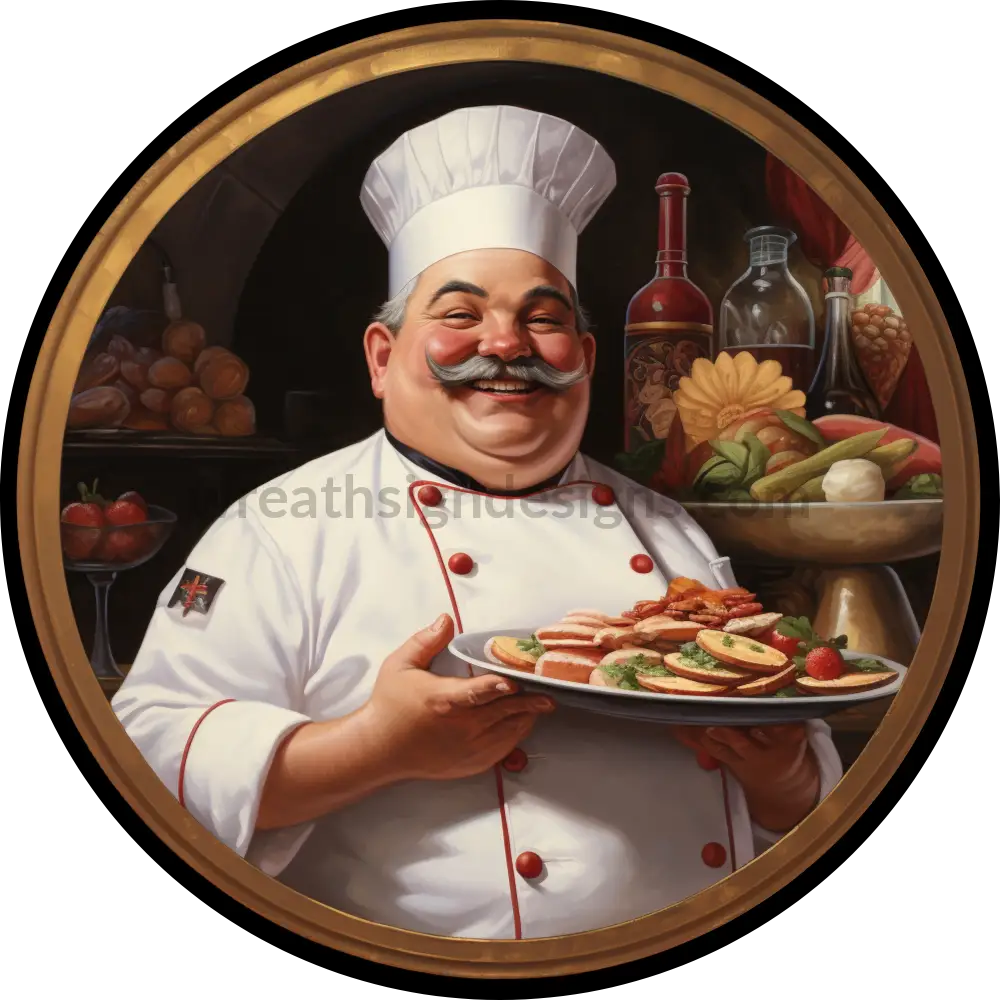 Bistro Chef Chef's Kitchen Metal Wreath Sign Wreath Sign Designs