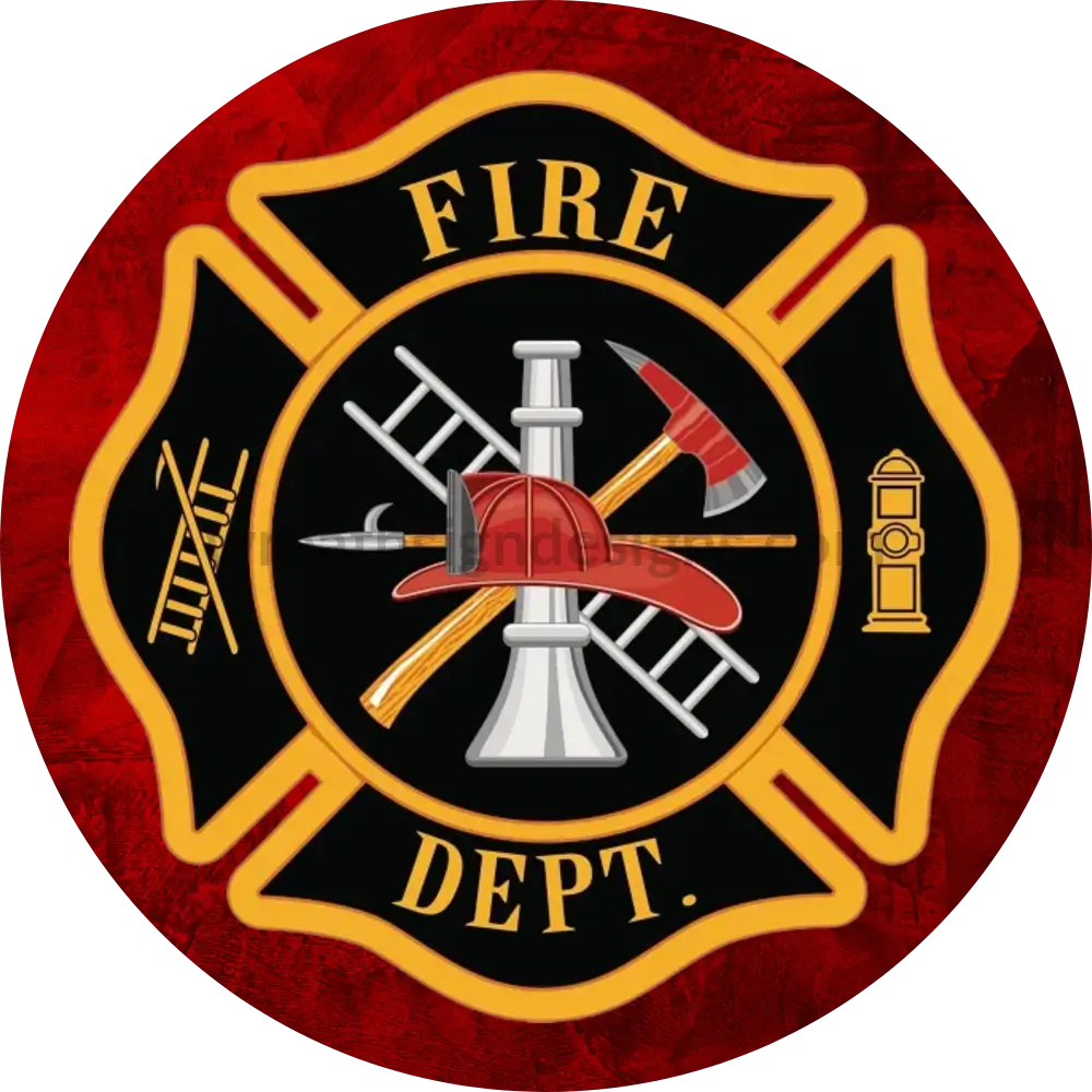 Fire Department Metal Wreath Sign 8
