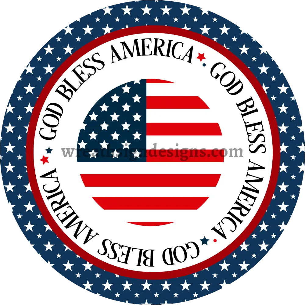 God Bless America-Patriotic Circle Metal Sign 8