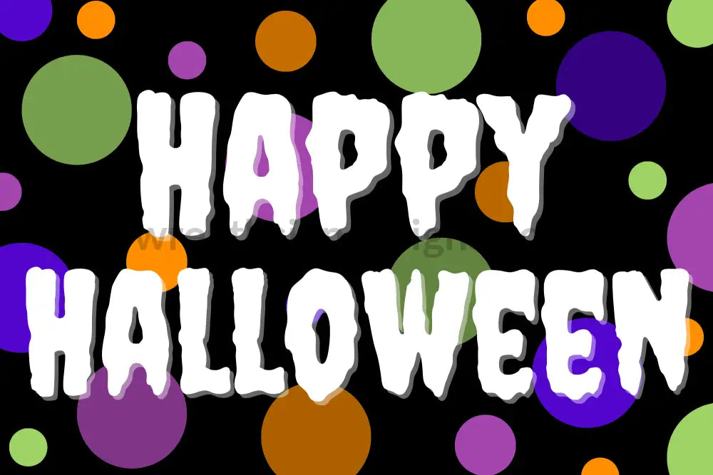 Happy Halloween Dots 12X8 Metal Sign