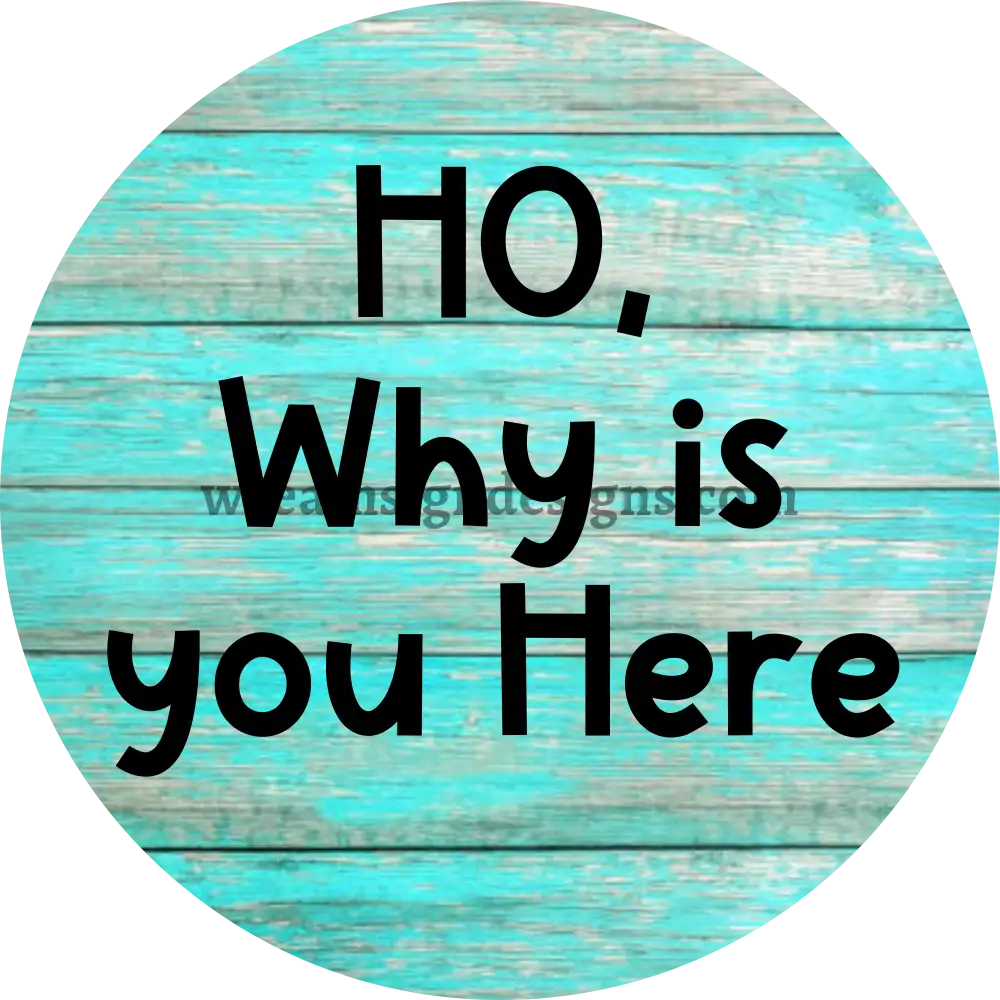 HO WHY IS YOU HERE Sarcastic unwelcome Metal Wreath Sign-MS-1160