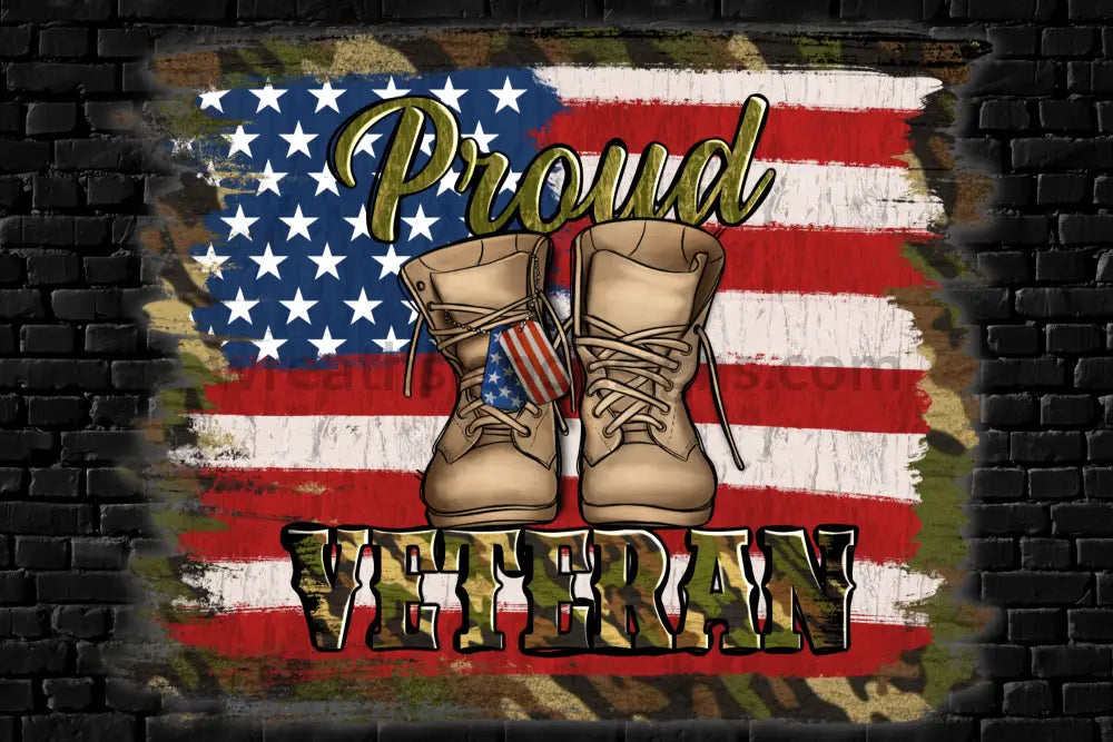 Proud Veteran-12X8-Metal Wreath Sign