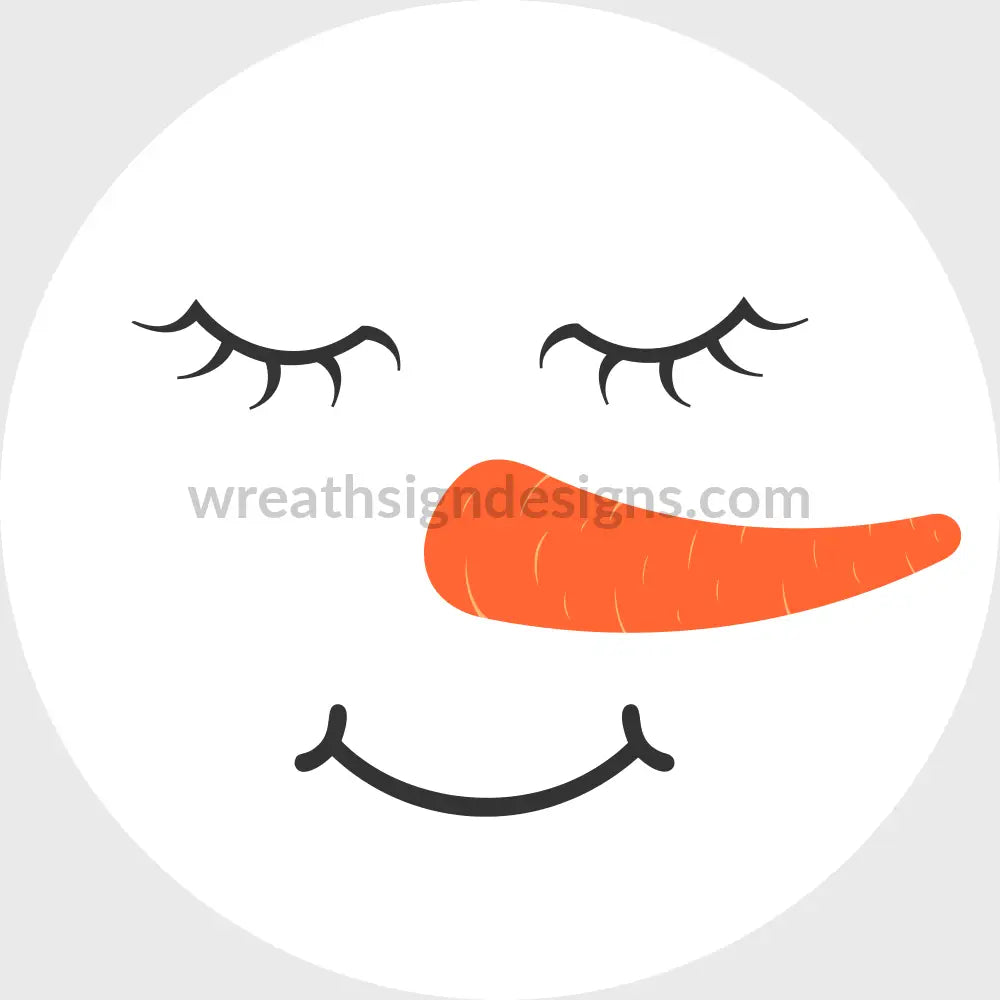 Snowman Face #3 Metal Wreath Signs 8 Circle