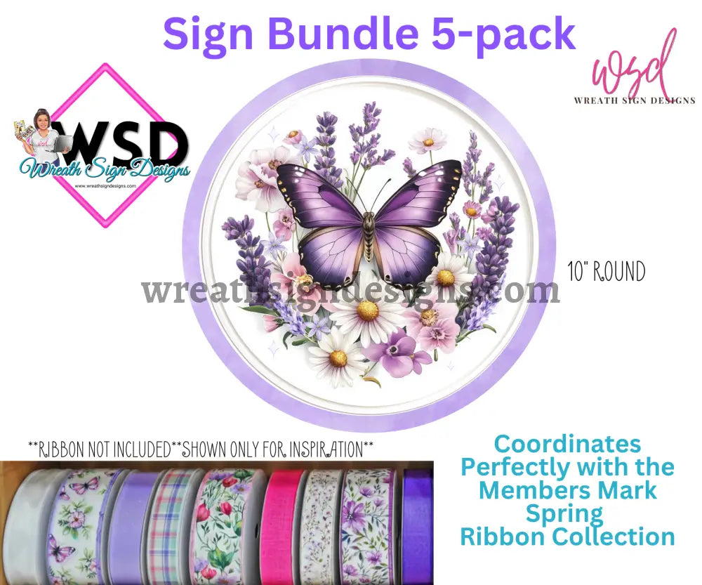 Spring Sign Bundle- 5 Pack Metal Wreath