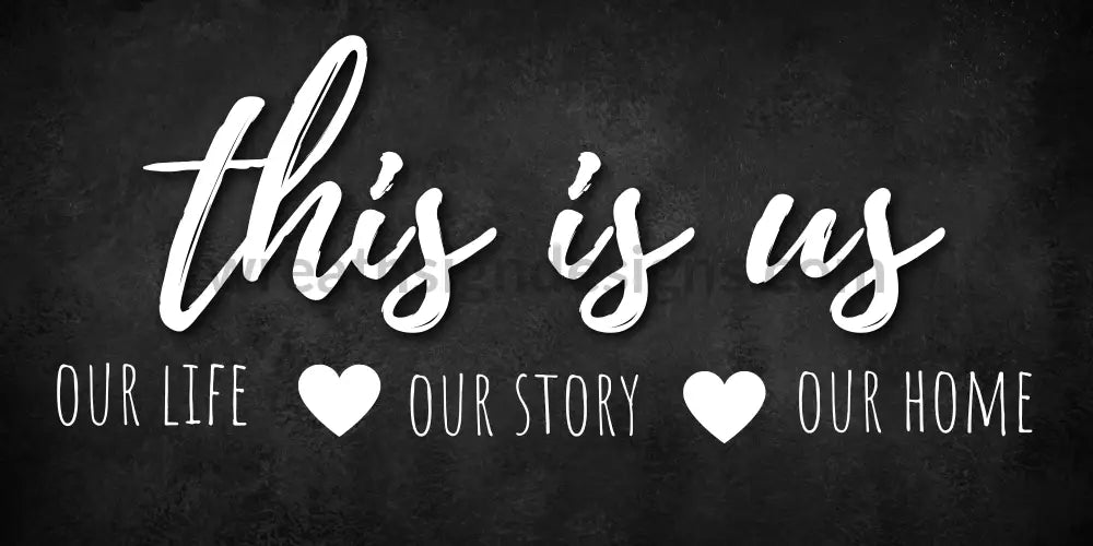 This Is Us- 12X6-Metal Wreath Sign