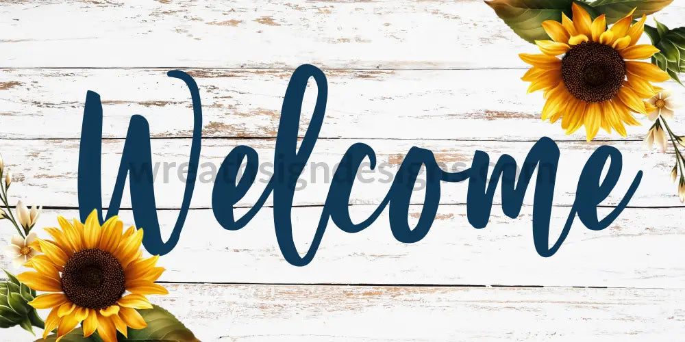 Welcome Sunflowers-Metal Sign