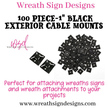 1-Inch Uv Resistant Black Cable Mounts 100-Pack