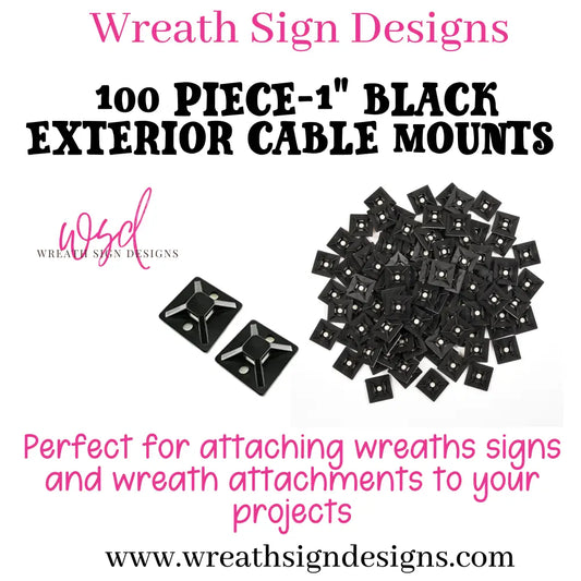 1-Inch Uv Resistant Black Cable Mounts 100-Pack