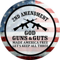 2Nd Amendment-American Flag Circle Metal Sign 8