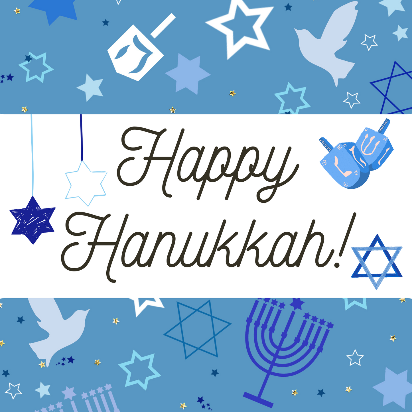 Happy Hanukkah- Metal Hanukkah Wreath Sign FCS-1741