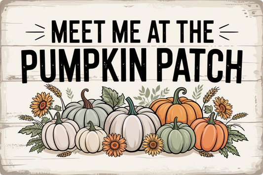 Meet me at the Patch Pumpkins and Sunflowers Wreath Sign MS-1715