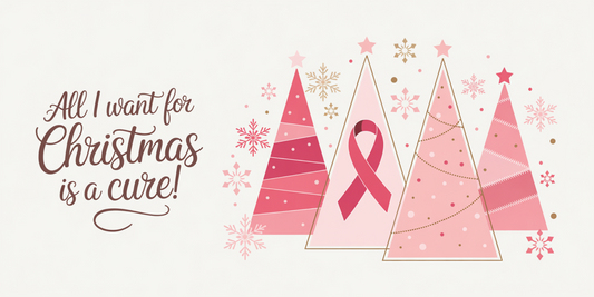 All I want for Christmas is a Cure-  Pink Christmas awareness Breast cancer Ribbon 12x6  Metal Sign MS-1746