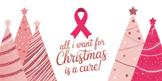 All I want for Christmas is a Cure-  Pink Christmas awareness Breast cancer Ribbon 12x6  Metal Sign MS-1747