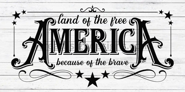 America- Home Of The Free Because Brave 12X6 Metal Sign