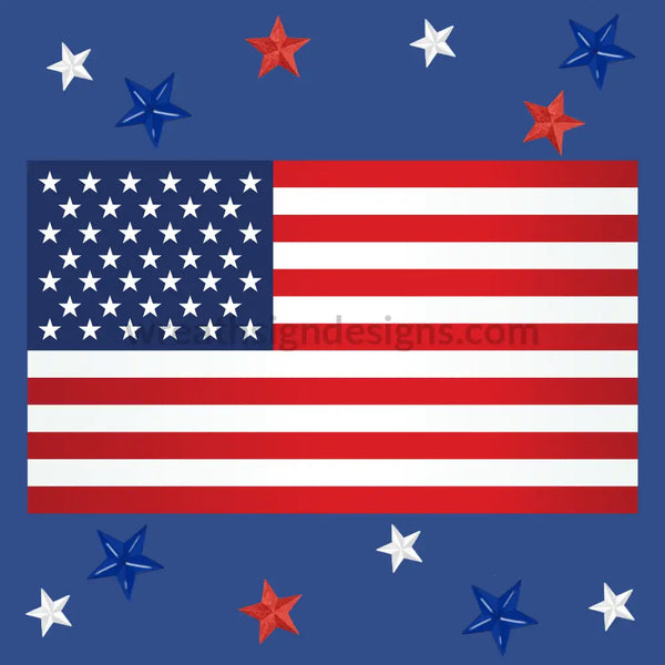 American Flag And Stars Metal Sign 8