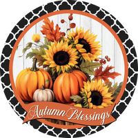 Autumn Blessings Pumpkins And Sunflowers Circle 6