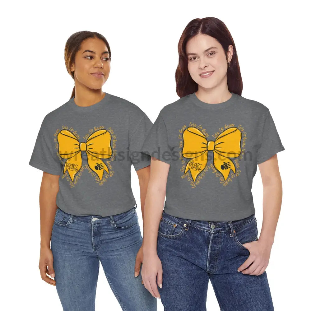 Bears Bow- Unisex Heavy Cotton Tee Graphite Heather / S T-Shirt