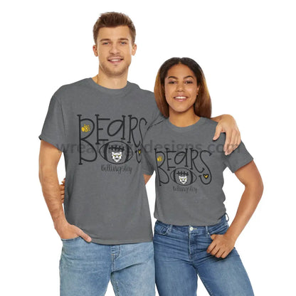 Bears Football- Unisex Heavy Cotton Tee Graphite Heather / S T-Shirt