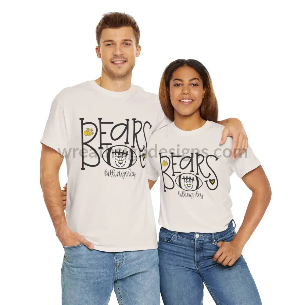 Bears Football- Unisex Heavy Cotton Tee Ice Grey / S T-Shirt