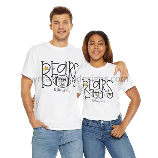 Bears Football- Unisex Heavy Cotton Tee White / L T-Shirt