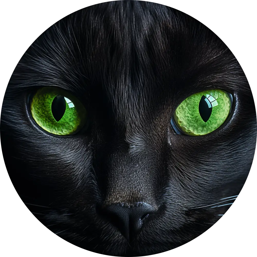 Black Cat Face Green Eyes- Halloween- Metal Sign 8