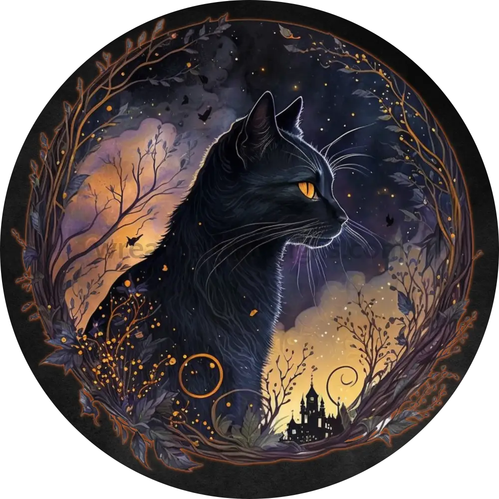 Black Cat Halloween Night- Halloween- Metal Sign 8