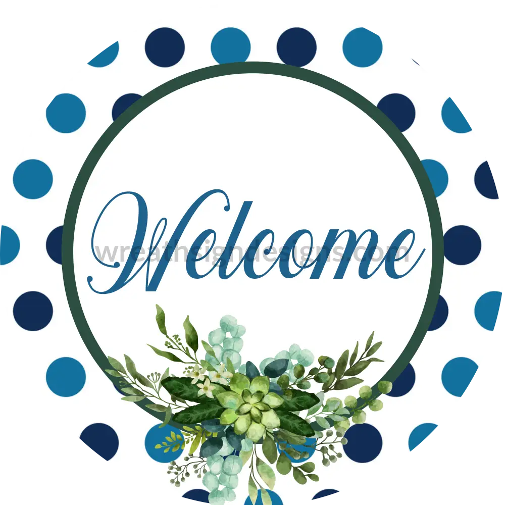 Blue And Green Welcome Metal Sign 8