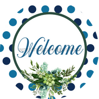 Blue And Green Welcome Metal Sign 8