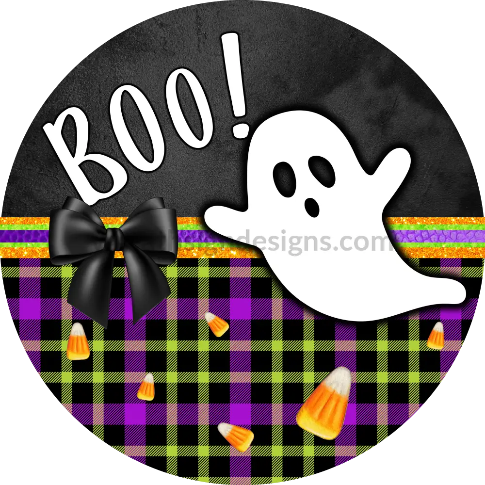 Boo Ghost Sams Ribbon Match- Halloween- Metal Sign