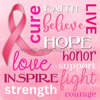 Breast Cancer Awareness Square Metal Wreath Sign 8