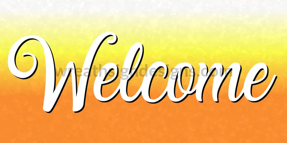 Candy Corn Welcome Metal Wreath Sign 12X6