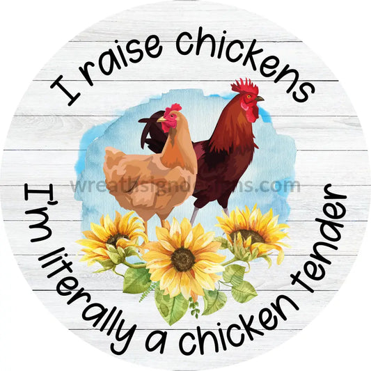 Chicken Tender- Rooster And Hen Wreath Metal Sign 8