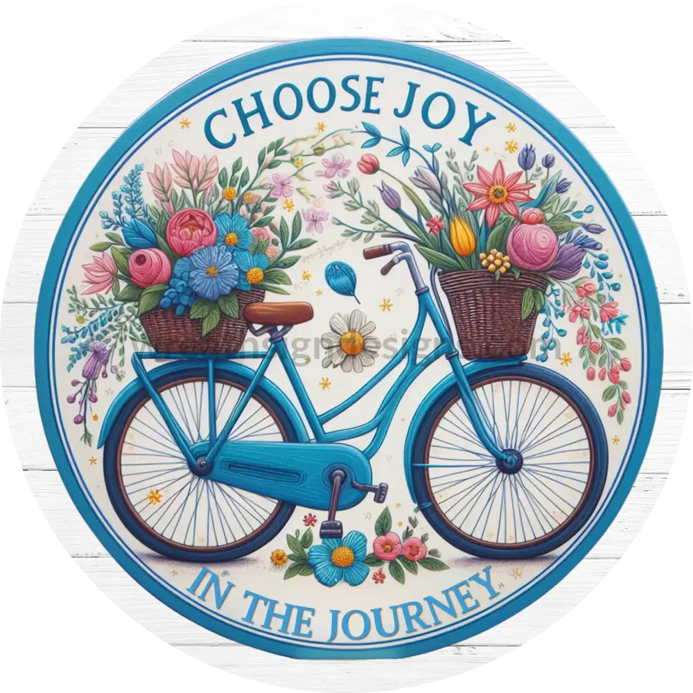 Choose Joy In The Journey Bicycle With Flowers Metal Sign 8