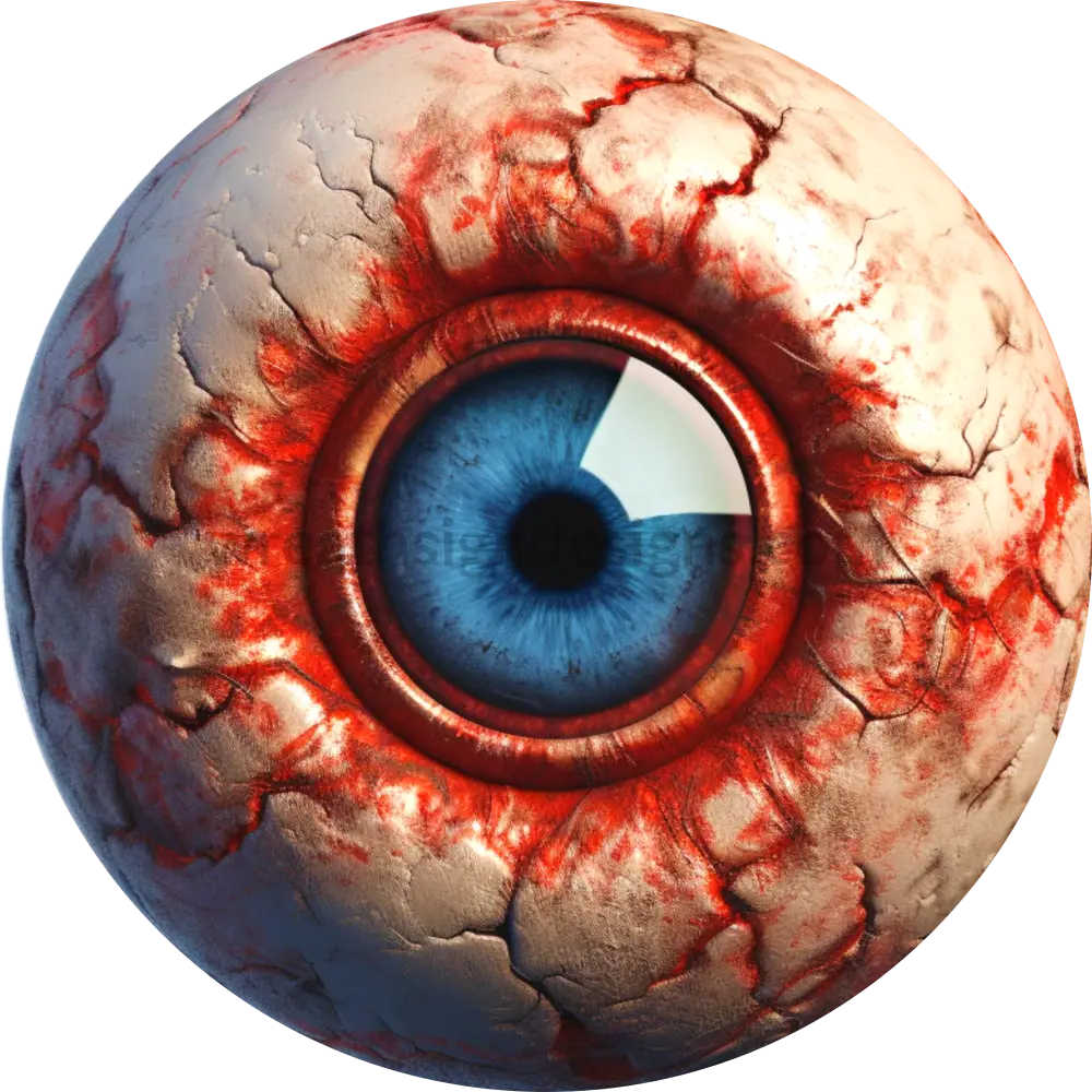 Creepy Eyeball #3- Halloween- Wreath Metal Sign 6 Circle