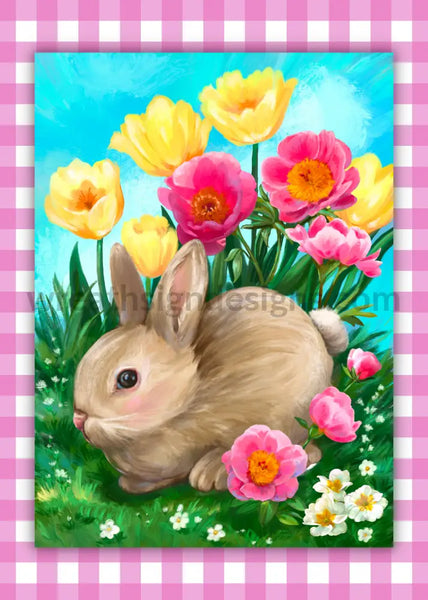 Easter Bunny Pink - 5X7 Metal Sign