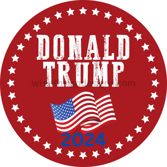 Election 2024-Donald Trump 2024 Metal Wreath Sign