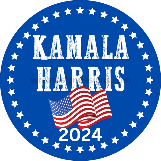 Election 2024- Kamala Harris 2024 Metal Wreath Sign