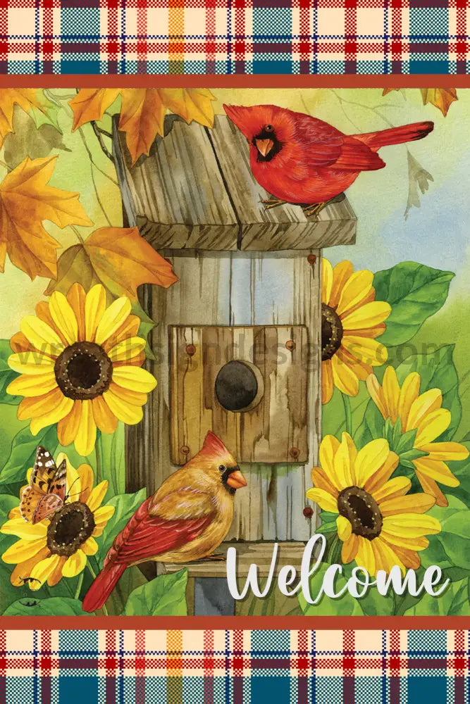 Fall Cardinals Welcome- Metal Sign