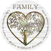 Family- Like Branches On A Tree- Heart-Metal Sign 8