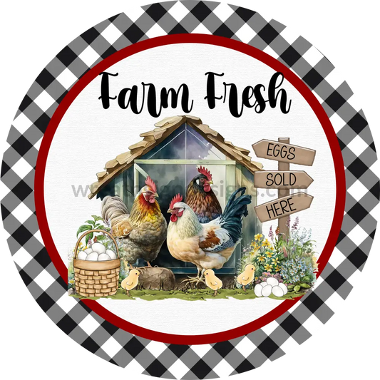 Farm Fresh Eggs Sold Here Chicken Coop Sign Wreath Metal Sign 8