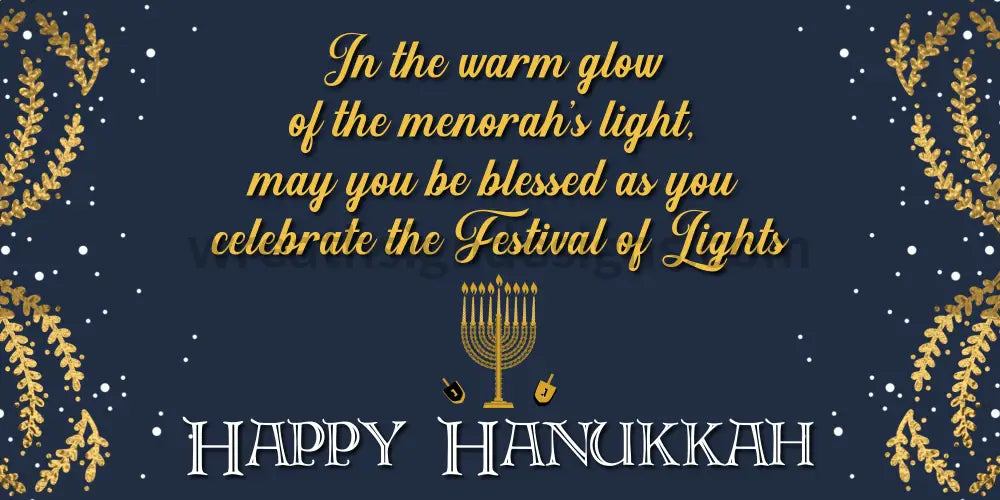 Festive Of Lights Blessing-Happy Hanukkah 12X6 - Ribbon Match