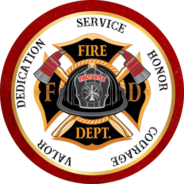 Firefighter Shield Metal Sign 8