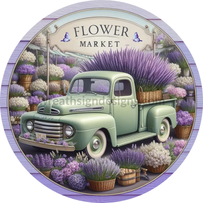 Flower Market- Lavender- Sams Ribbon Match- Metal Sign 10”