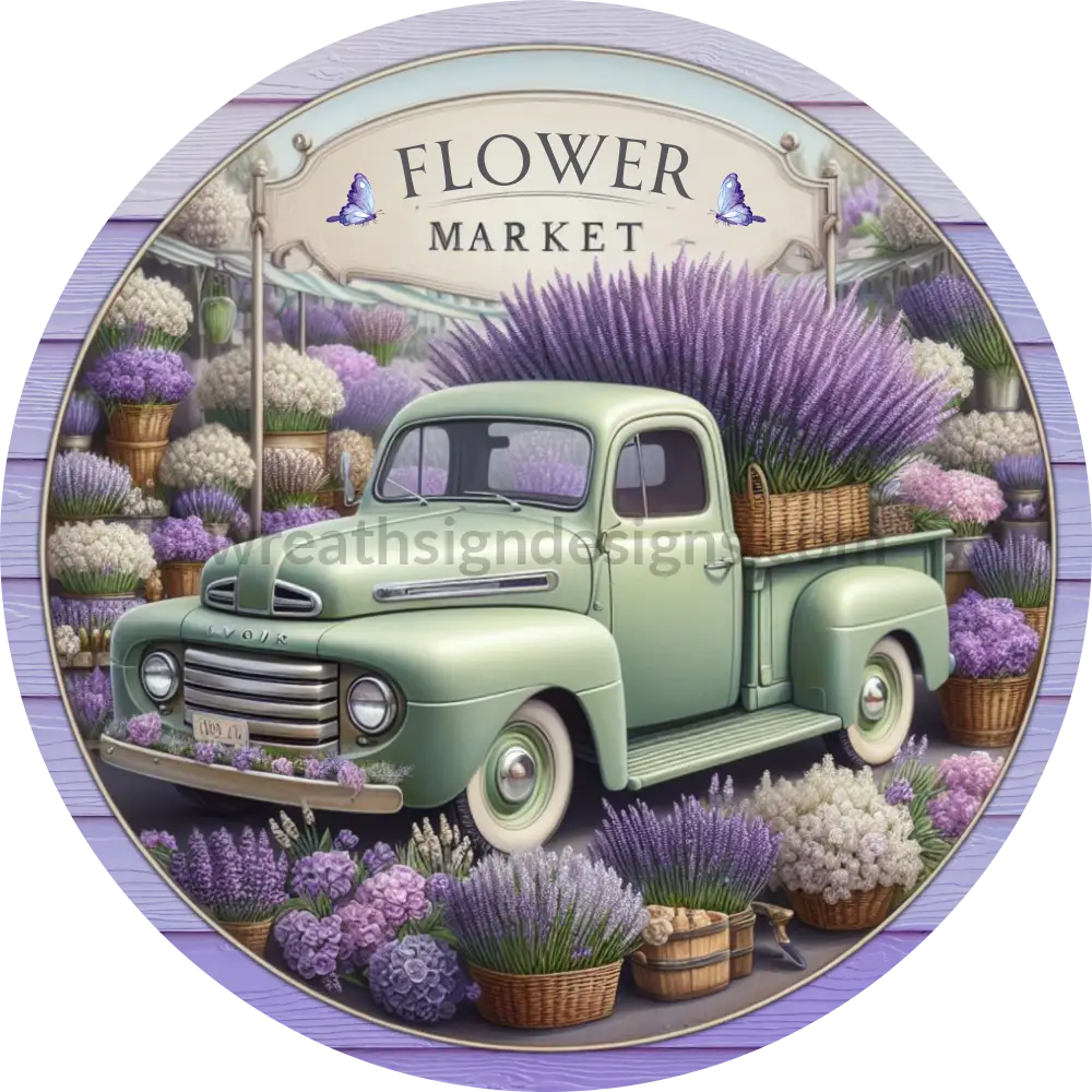 Flower Market- Lavender- Sams Ribbon Match- Metal Sign 6’’