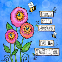 Focus On The Journey Not Destination- Metal Sign (Laurie Furnell Designs) 10 Square