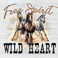 Free Spirit Wild At Heart Running Horses Metal Wreath Sign 8